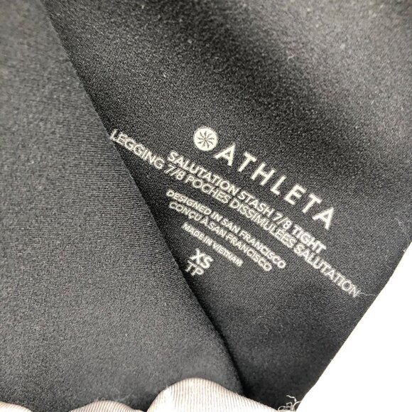 Athleta Salutation Stash 7/8 Tight Leggings Womens XS Black Yoga Active - Picture 9 of 9